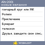 My Wishlist - altr2001