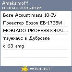 My Wishlist - amaksimoff