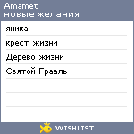 My Wishlist - amamet