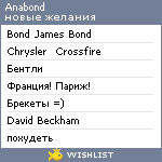 My Wishlist - anabond