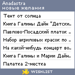 My Wishlist - anadastra