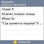 My Wishlist - ananashw