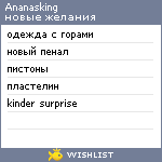 My Wishlist - ananasking