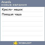 My Wishlist - ananda