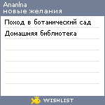 My Wishlist - ananlna
