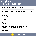 My Wishlist - anaphema