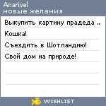 My Wishlist - anarivel