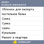 My Wishlist - anatu