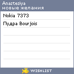 My Wishlist - anazteziya