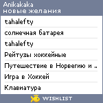 My Wishlist - anikakaka