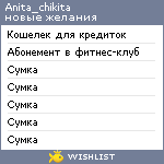 My Wishlist - anita_chikita