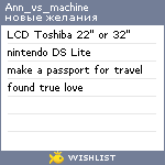 My Wishlist - ann_vs_machine