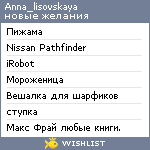 My Wishlist - anna_lisovskaya