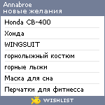 My Wishlist - annabroe