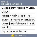 My Wishlist - annak