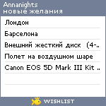 My Wishlist - annanights