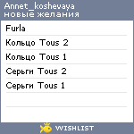 My Wishlist - annet_koshevaya