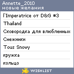 My Wishlist - annette_2010