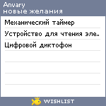 My Wishlist - anvary