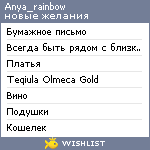 My Wishlist - anya_rainbow