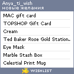 My Wishlist - anya_ti_wish