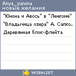 My Wishlist - anya_yunona