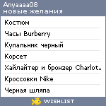 My Wishlist - anyaaaa08