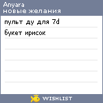 My Wishlist - anyara