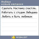 My Wishlist - anykeys