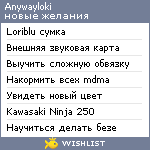 My Wishlist - anywayloki