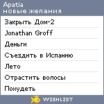 My Wishlist - apatia