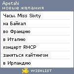 My Wishlist - apetahi