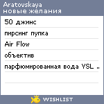 My Wishlist - aratovskaya