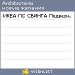 My Wishlist - architectorea