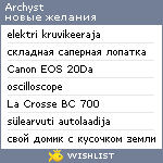 My Wishlist - archyst