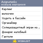 My Wishlist - asignatenko