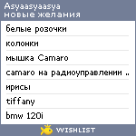 My Wishlist - asyaasyaasya