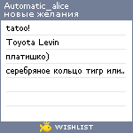 My Wishlist - automatic_alice