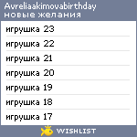 My Wishlist - avreliaakimovabirthday