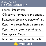 My Wishlist - aya_ceres