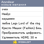 My Wishlist - azurebear