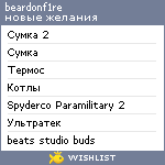 My Wishlist - beardonf1re