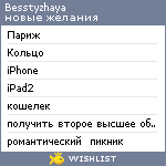 My Wishlist - besstyzhaya