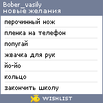My Wishlist - bober_vasily