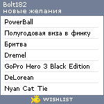 My Wishlist - bolt182