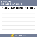 My Wishlist - boron1987