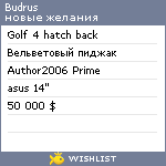 My Wishlist - budrus