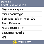 My Wishlist - buendia