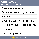 My Wishlist - carlson2000