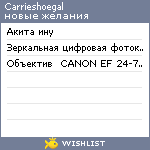 My Wishlist - carrieshoegal